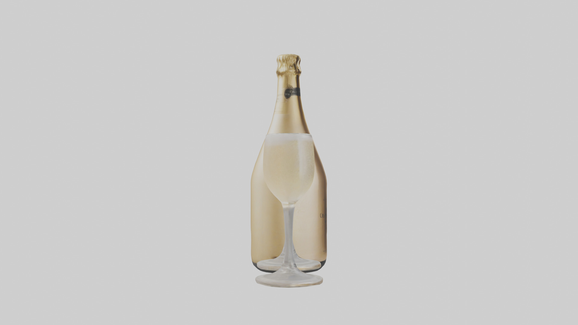 Champagne model Low-poly 3D model_23