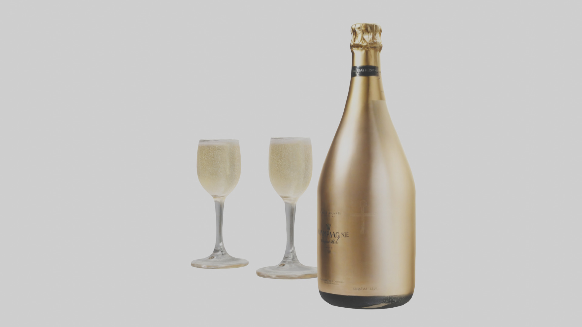 Champagne model Low-poly 3D model_8