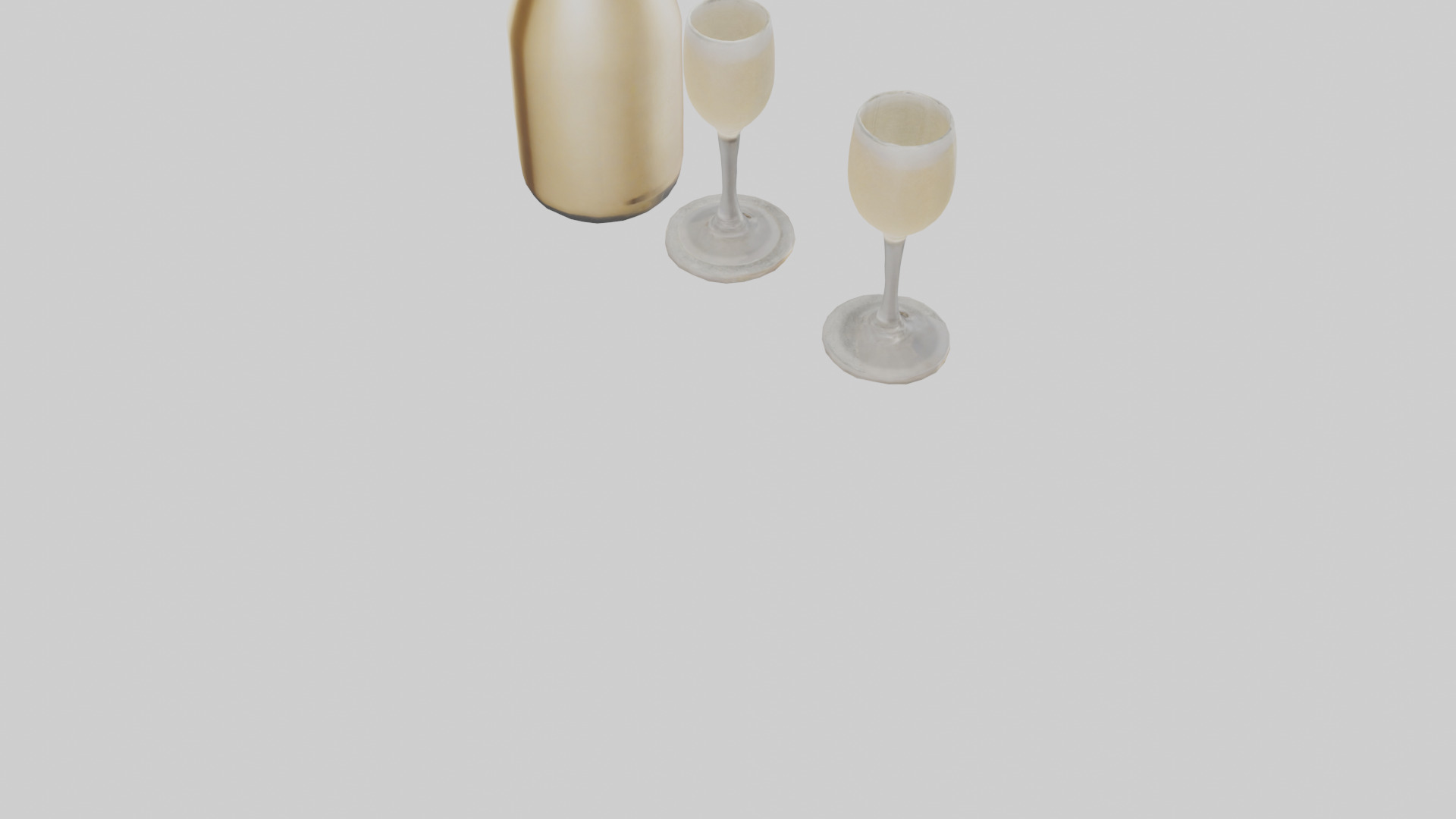 Champagne model Low-poly 3D model_4