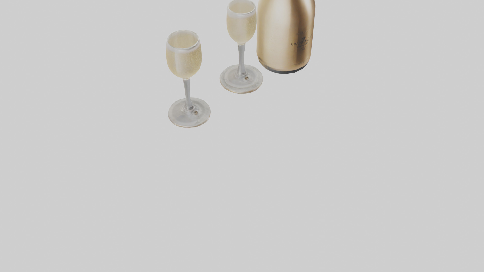 Champagne model Low-poly 3D model_6