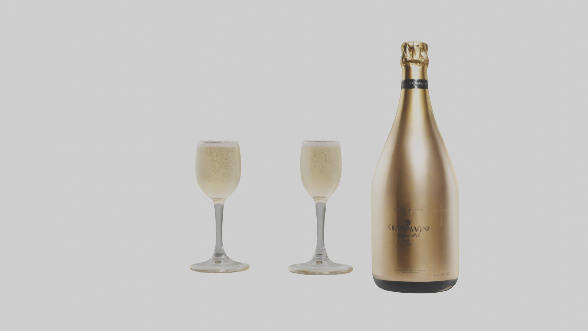 Champagne model Low-poly 3D model_15