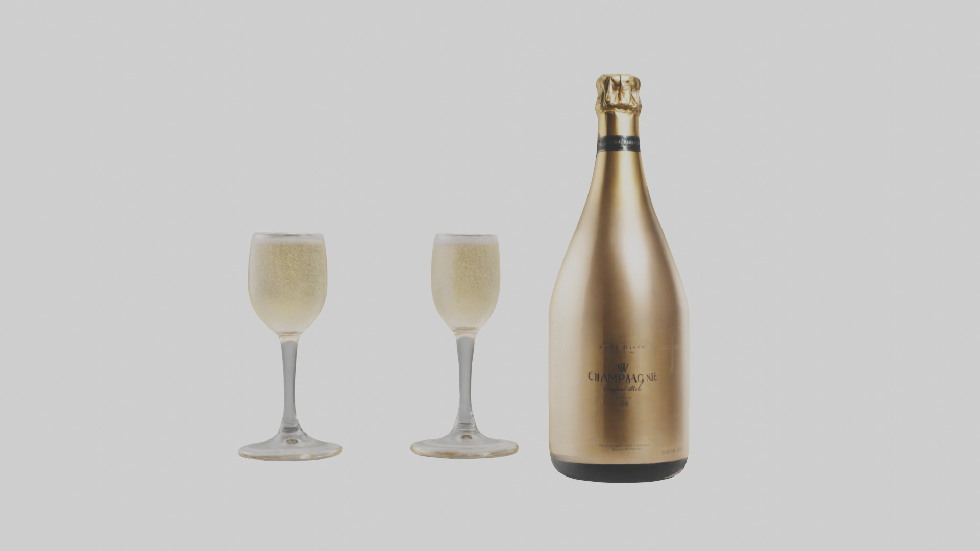 Champagne model Low-poly 3D model_17