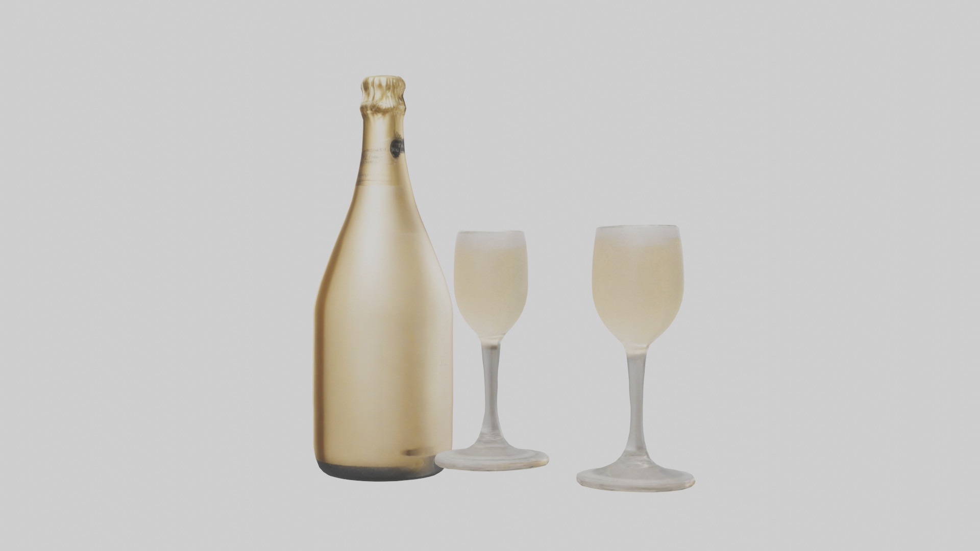 Champagne model Low-poly 3D model_2