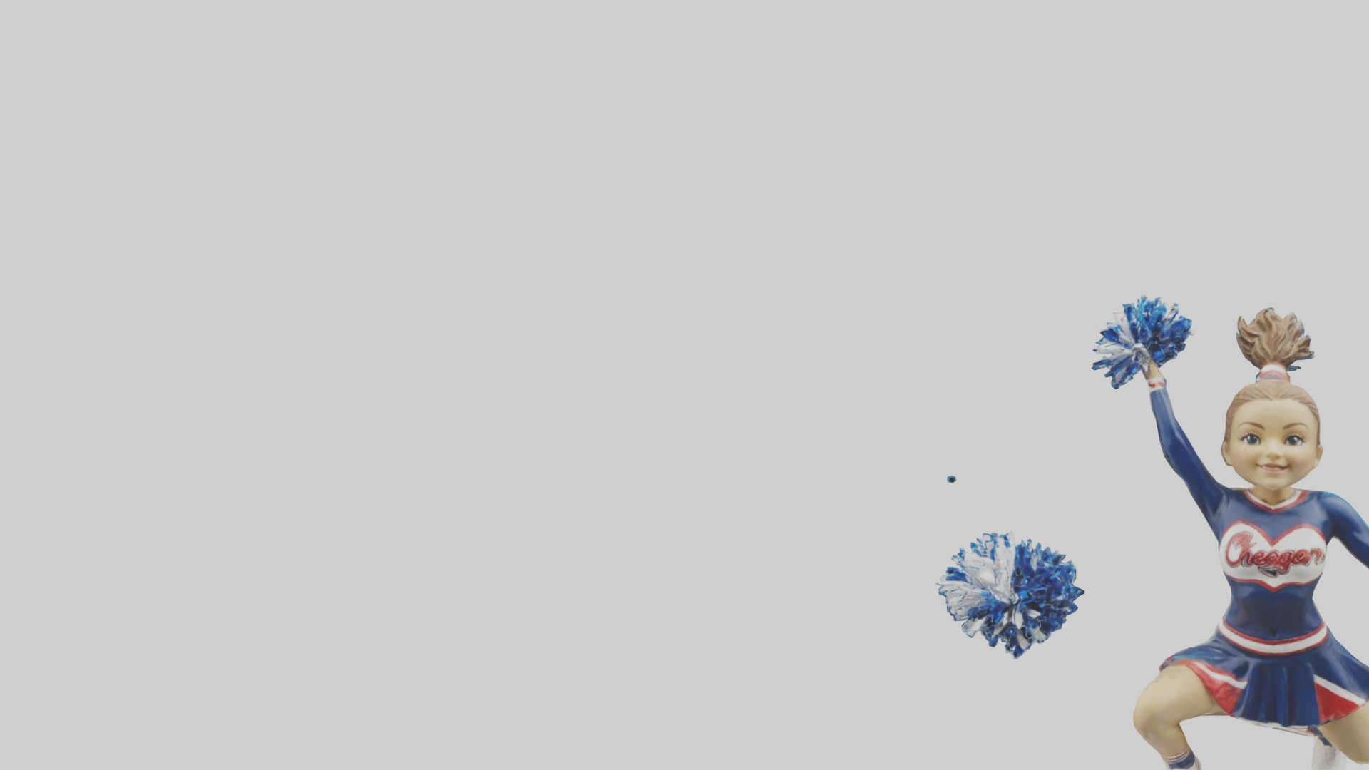 Cheerleader Performing Split Statue model Low-poly 3D model_21