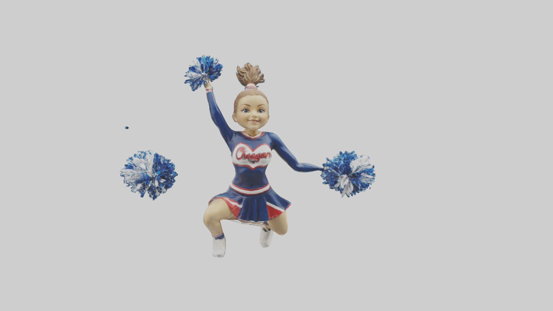 Cheerleader Performing Split Statue model Low-poly 3D model_20
