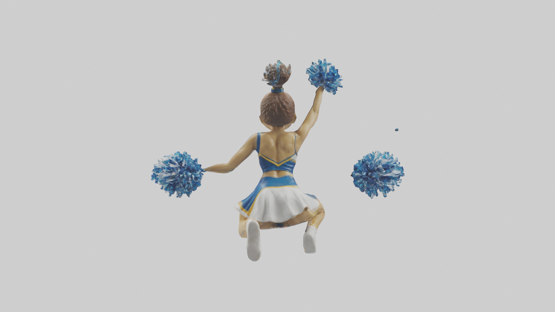 Cheerleader Performing Split Statue model Low-poly 3D model_1