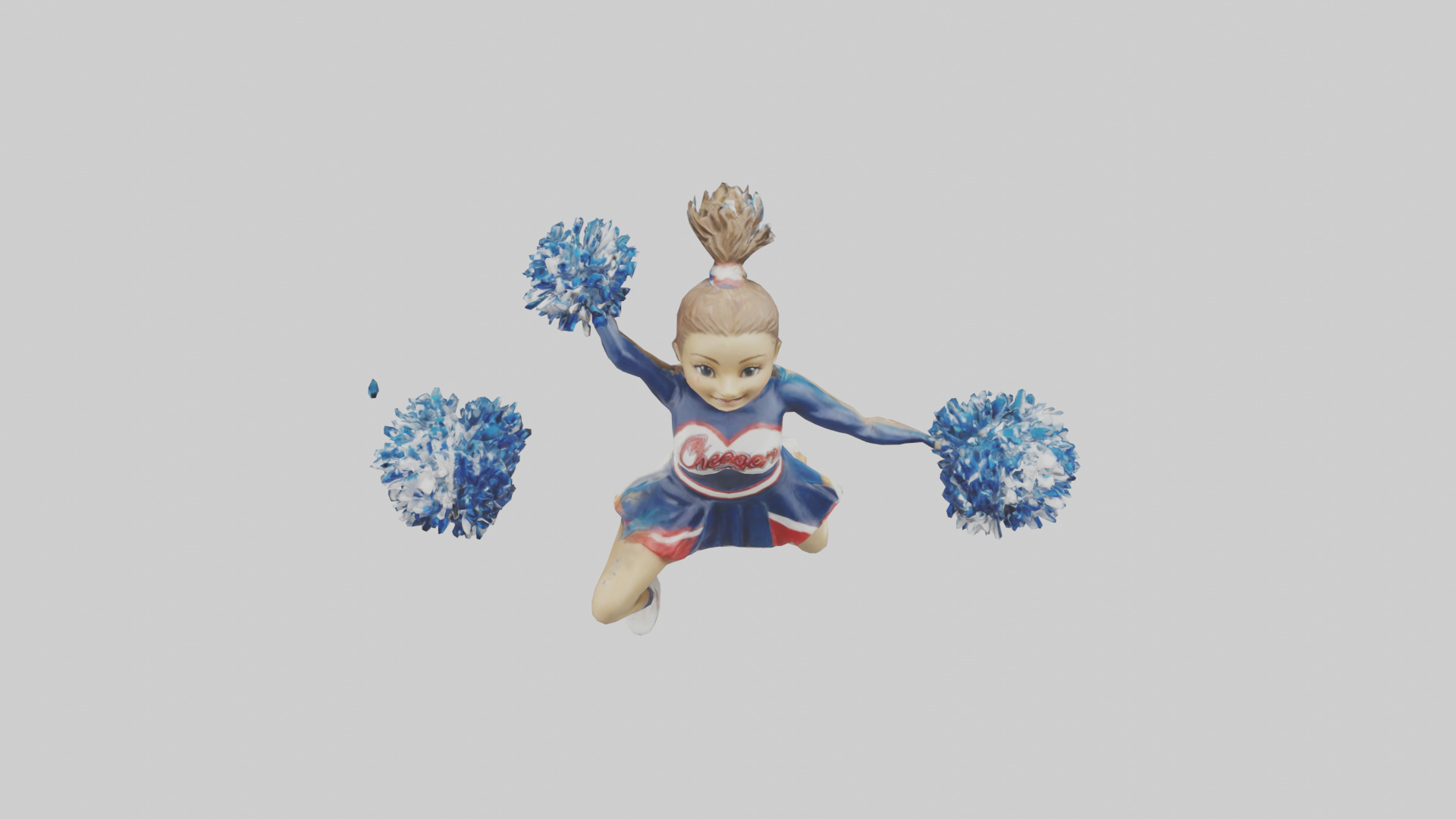 Cheerleader Performing Split Statue model Low-poly 3D model_26