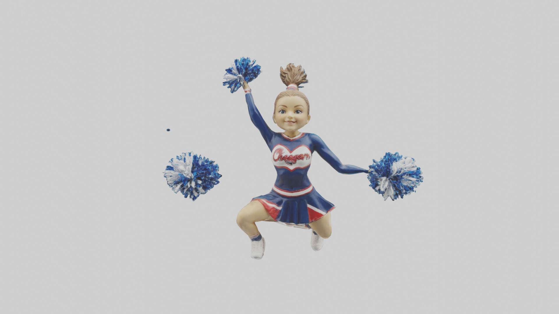 Cheerleader Performing Split Statue model Low-poly 3D model_12