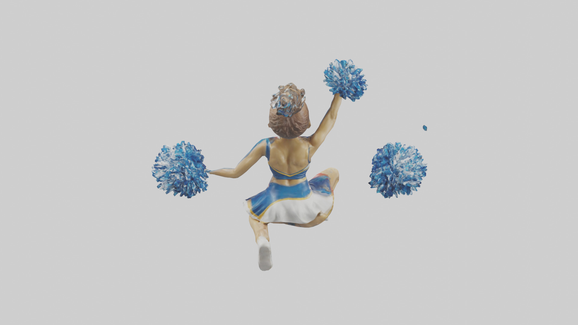 Cheerleader Performing Split Statue model Low-poly 3D model_25