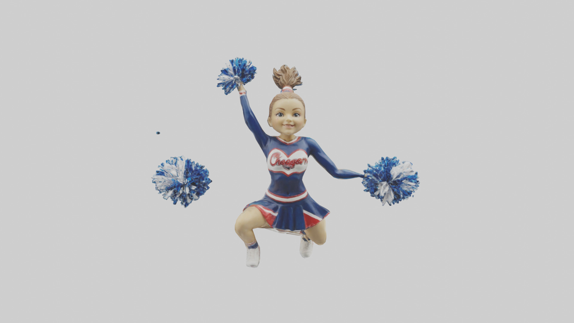 Cheerleader Performing Split Statue model Low-poly 3D model_19