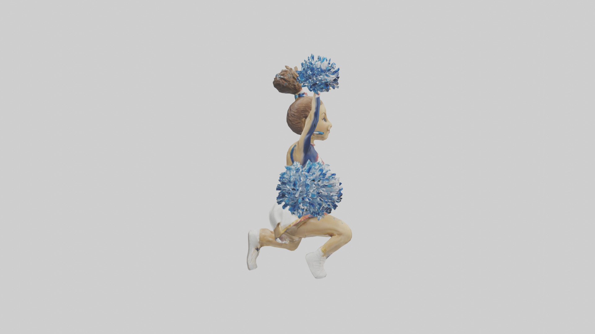 Cheerleader Performing Split Statue model Low-poly 3D model_23