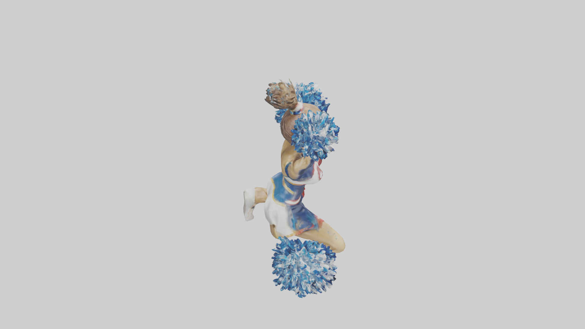 Cheerleader Performing Split Statue model Low-poly 3D model_28