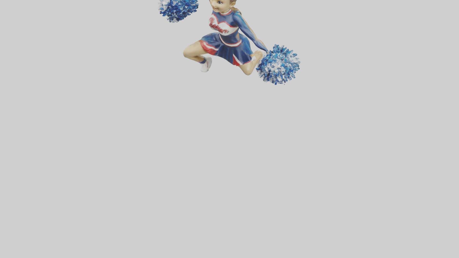 Cheerleader Performing Split Statue model Low-poly 3D model_6