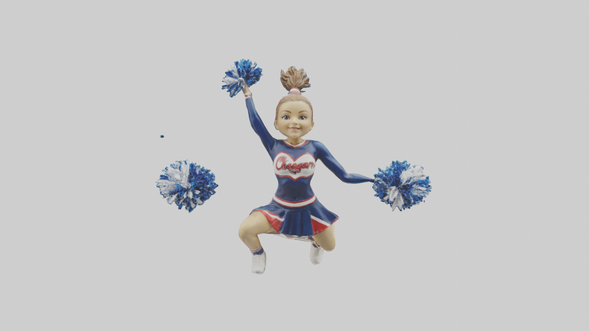 Cheerleader Performing Split Statue model Low-poly 3D model_9