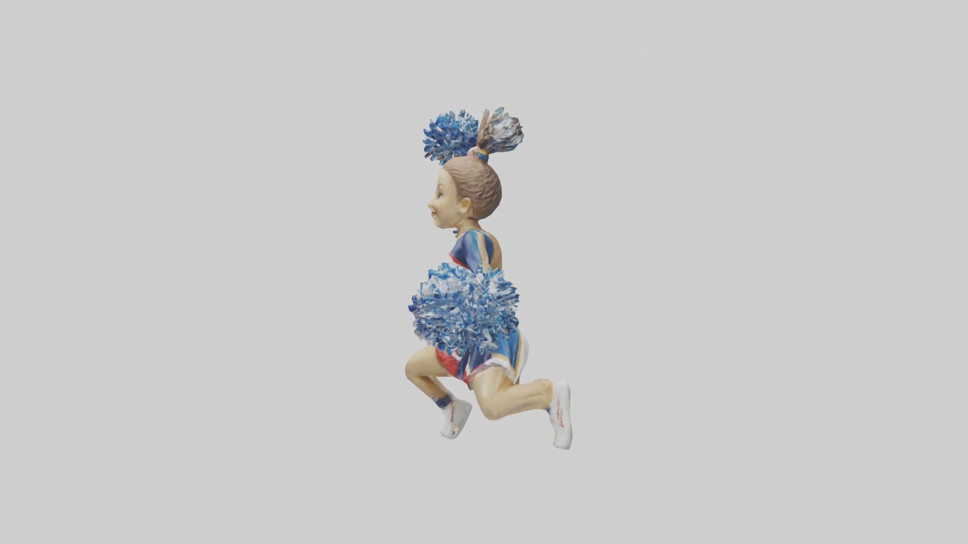 Cheerleader Performing Split Statue model Low-poly 3D model_22