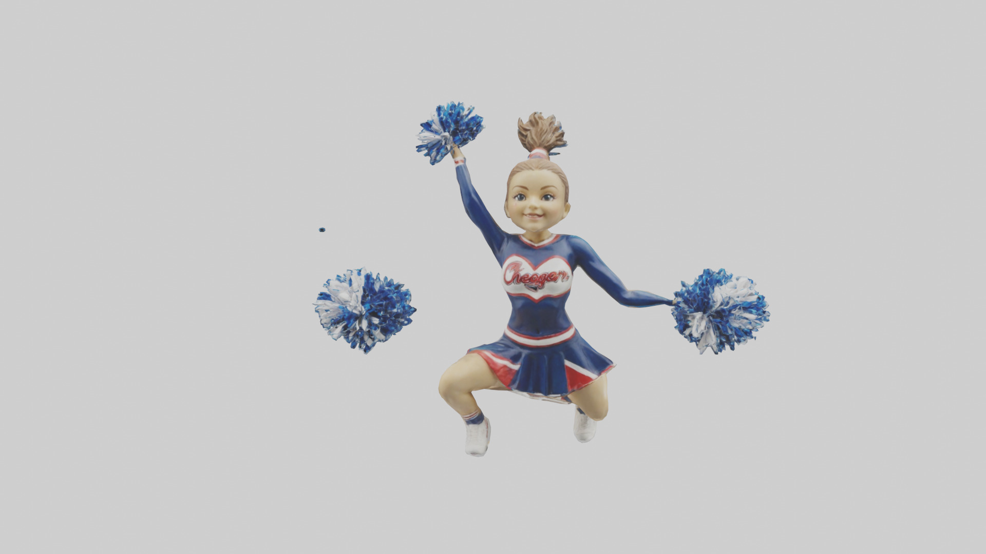 Cheerleader Performing Split Statue model Low-poly 3D model_15