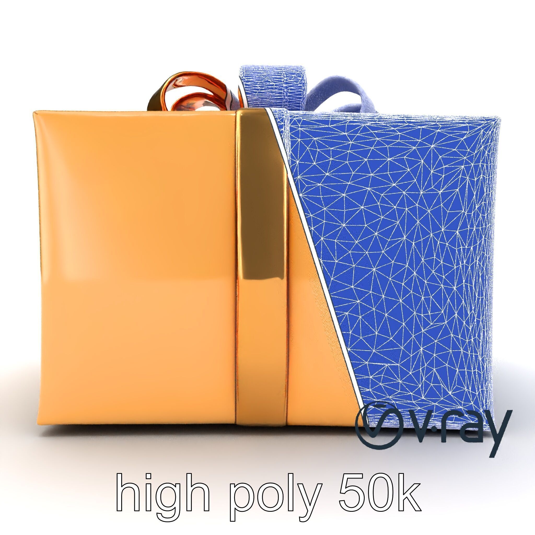 Festive Metallic Gift Box model pack Low-poly 3D model_55