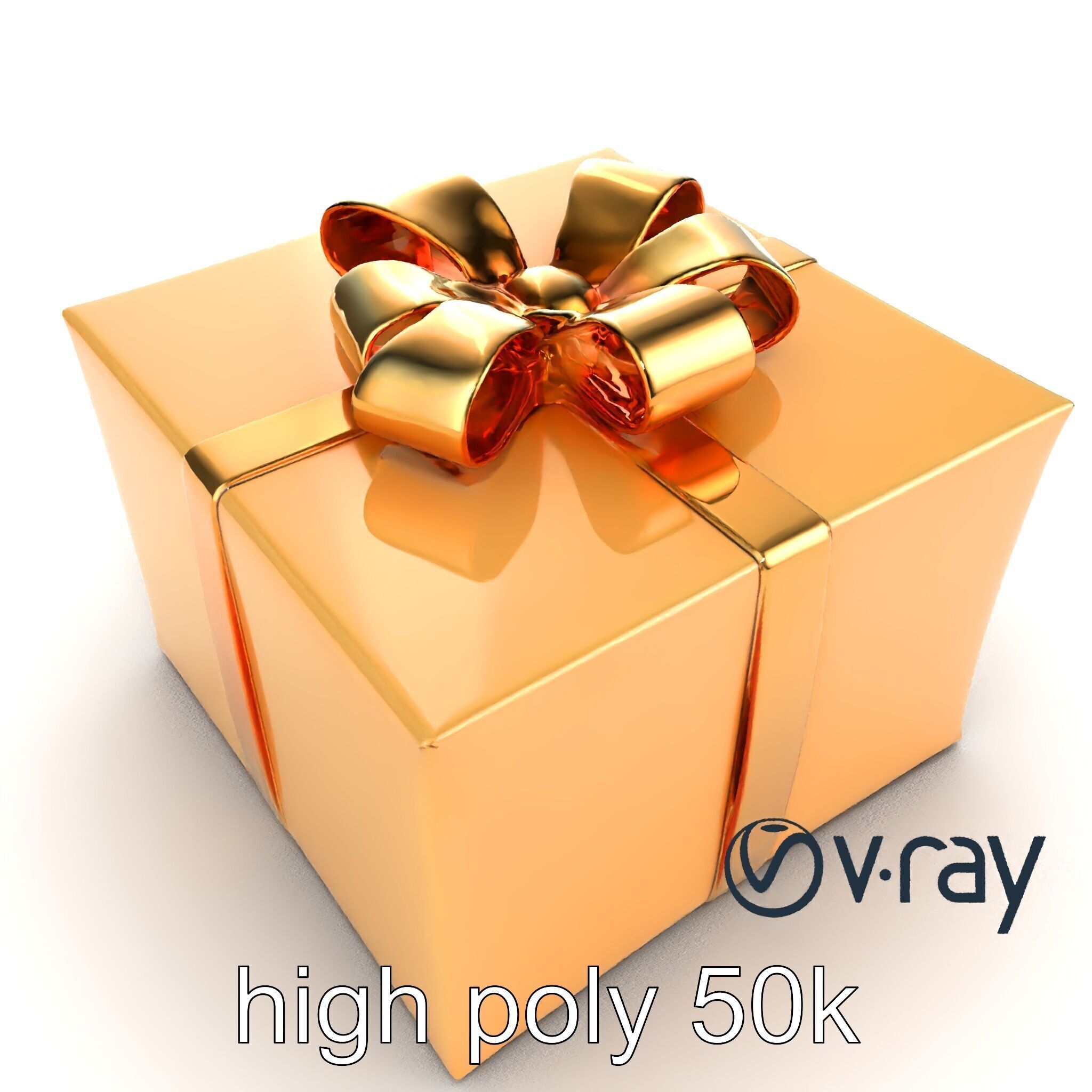 Festive Metallic Gift Box model pack Low-poly 3D model_52