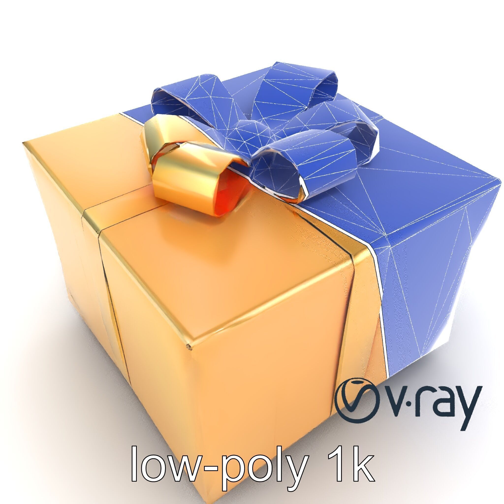 Festive Metallic Gift Box model pack Low-poly 3D model_62