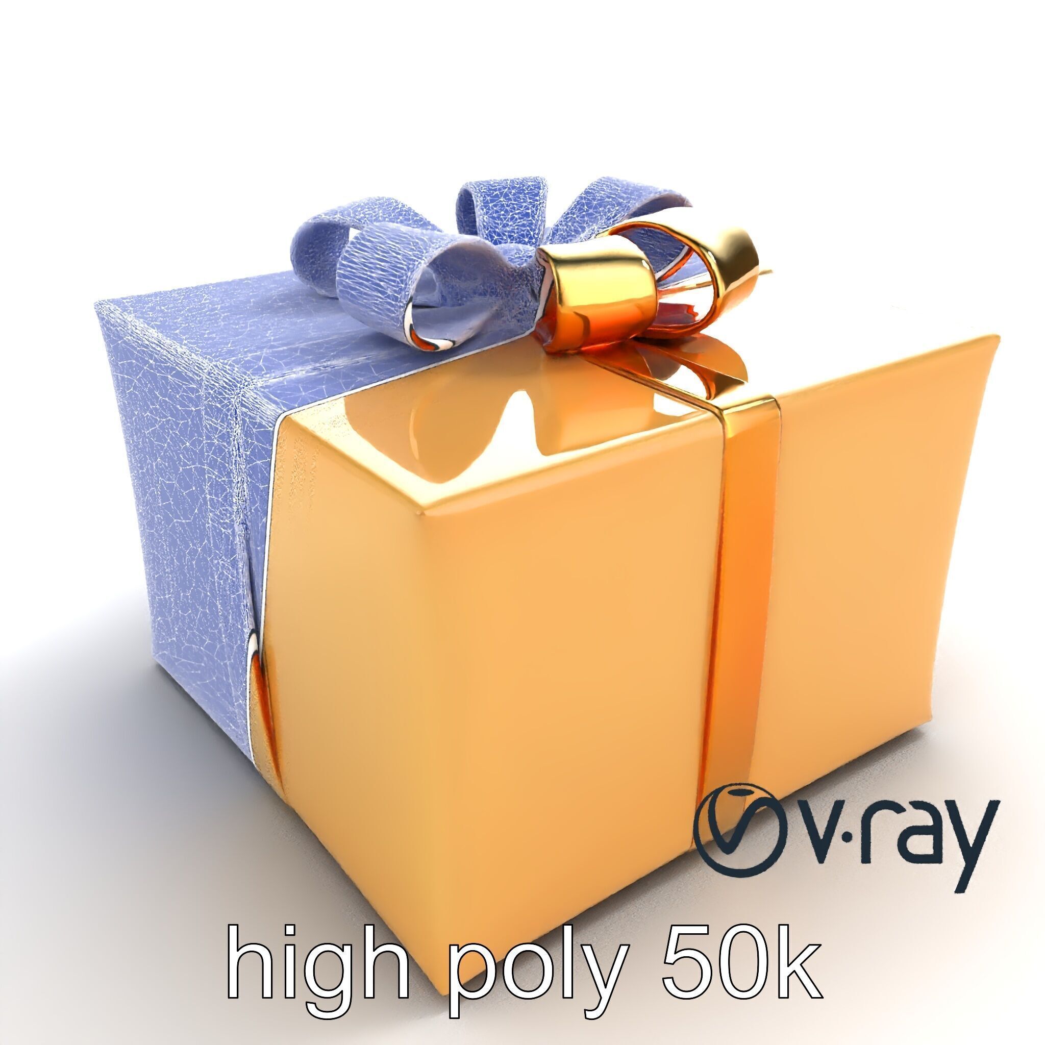 Festive Metallic Gift Box model pack Low-poly 3D model_54