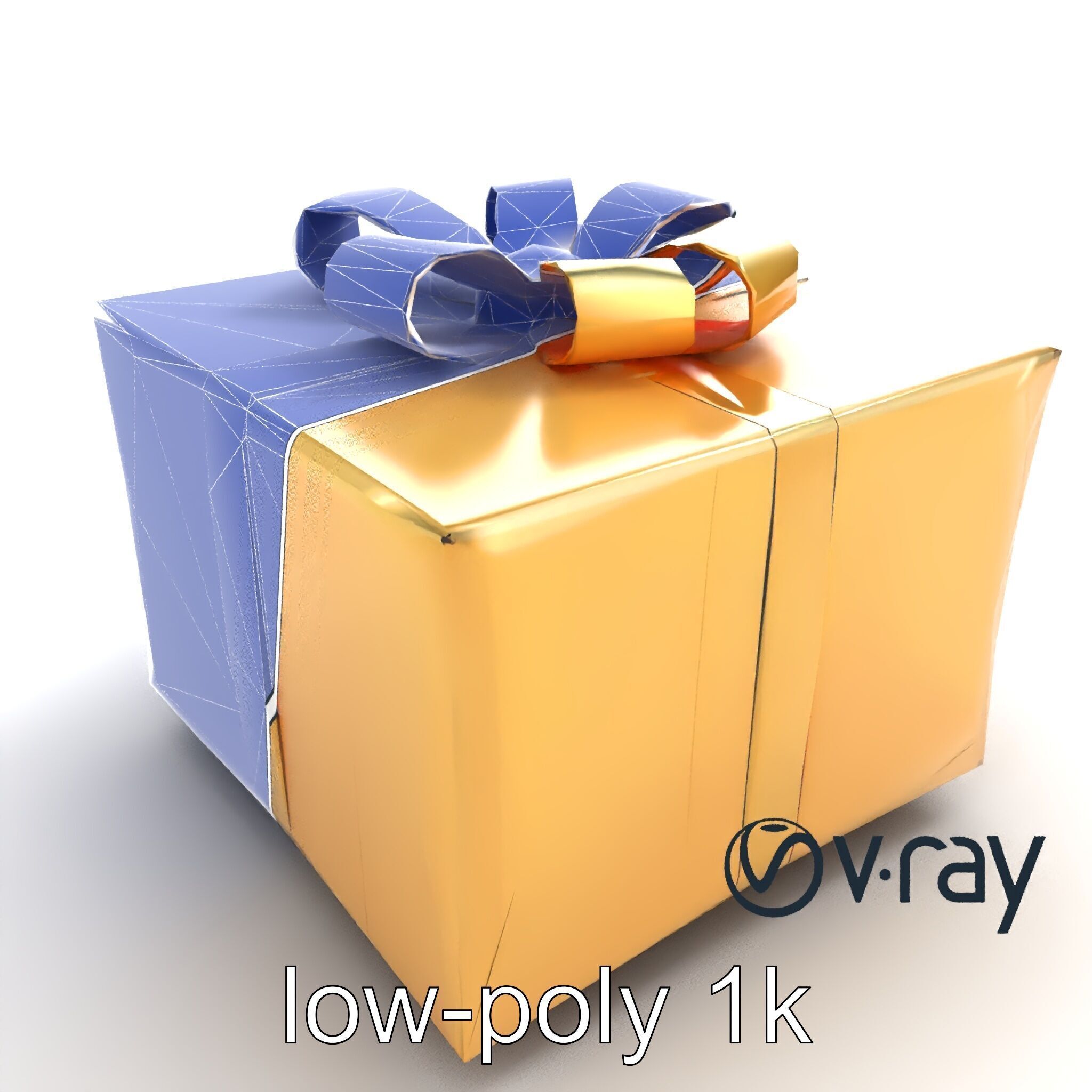 Festive Metallic Gift Box model pack Low-poly 3D model_42