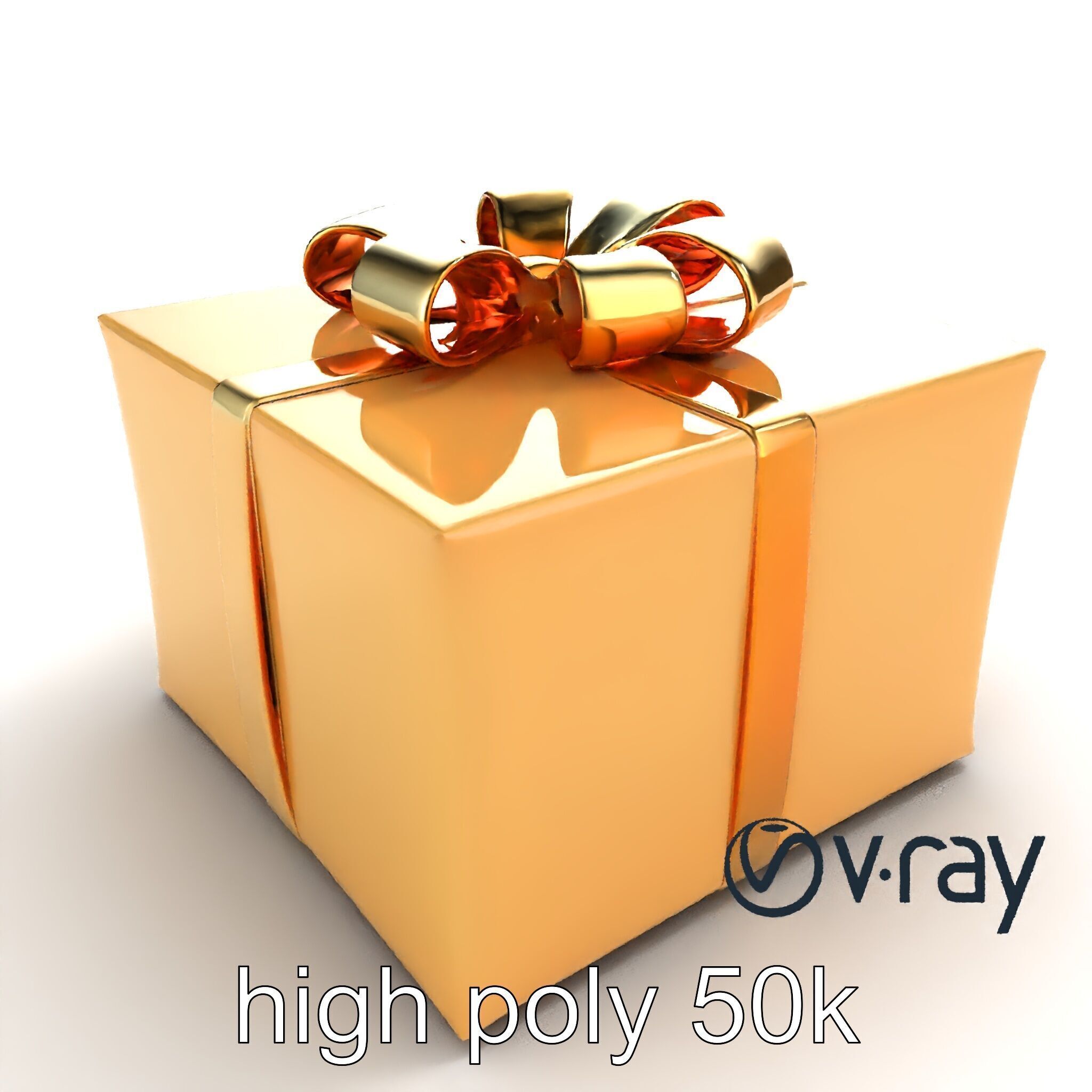 Festive Metallic Gift Box model pack Low-poly 3D model_40