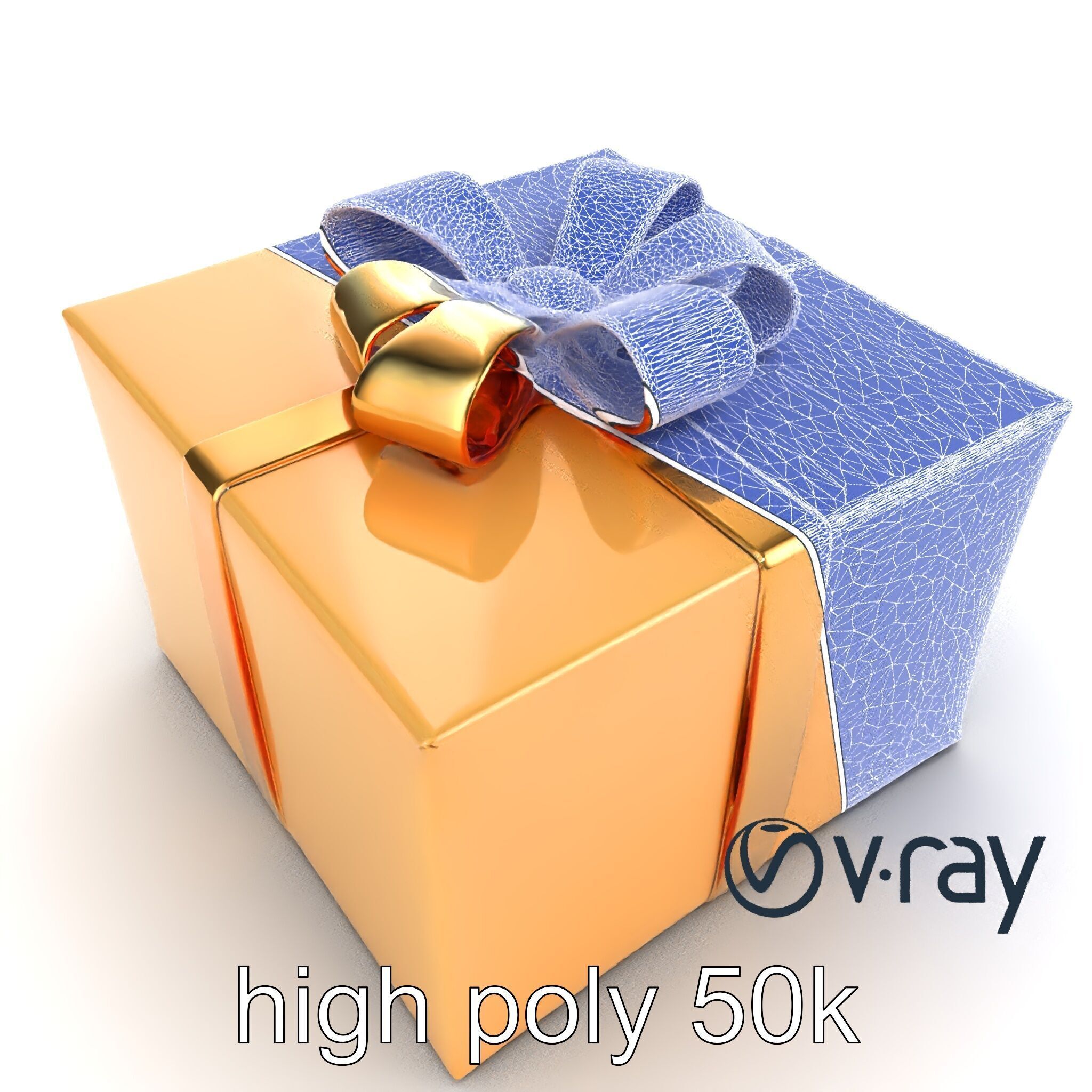Festive Metallic Gift Box model pack Low-poly 3D model_61