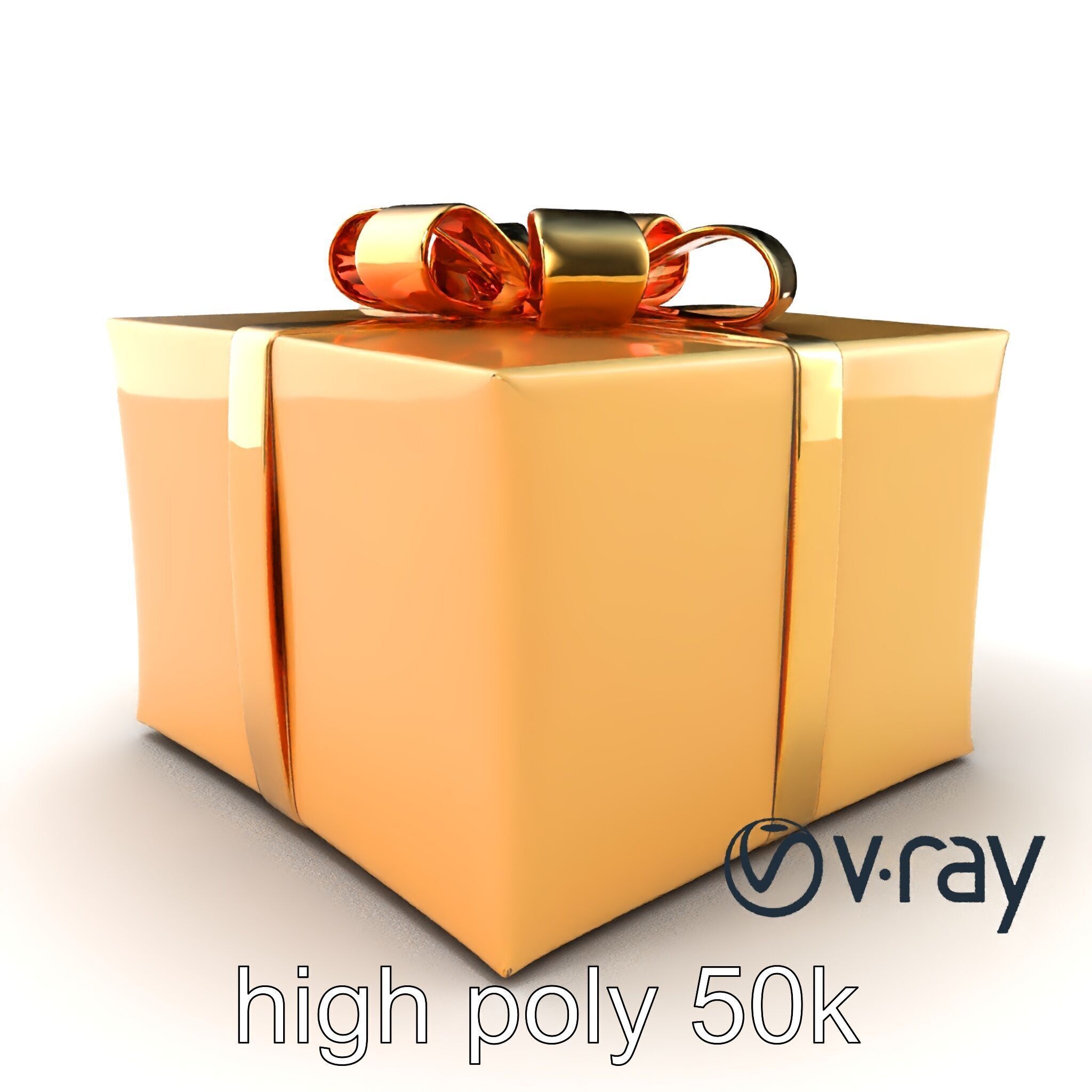 Festive Metallic Gift Box model pack Low-poly 3D model_37