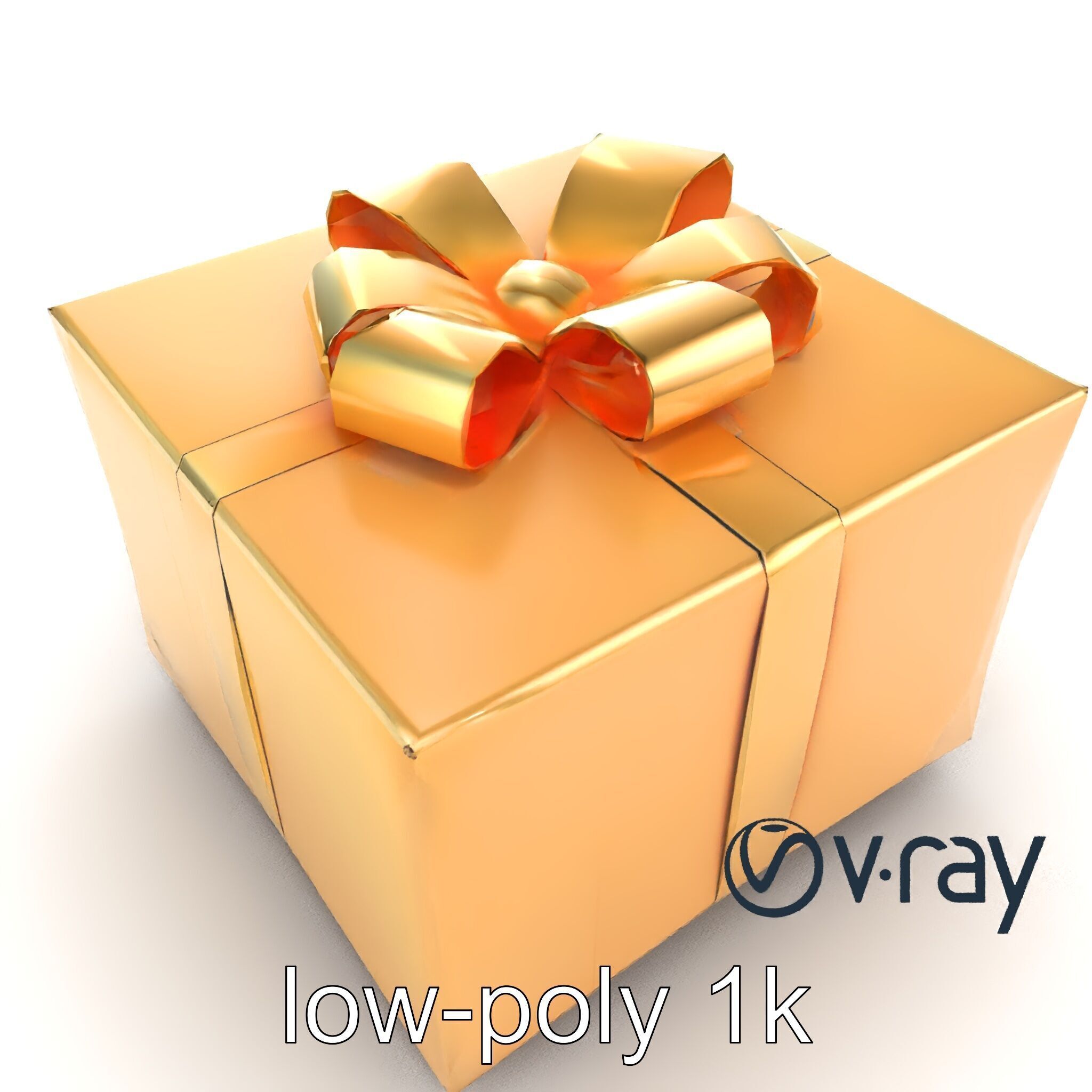 Festive Metallic Gift Box model pack Low-poly 3D model_43
