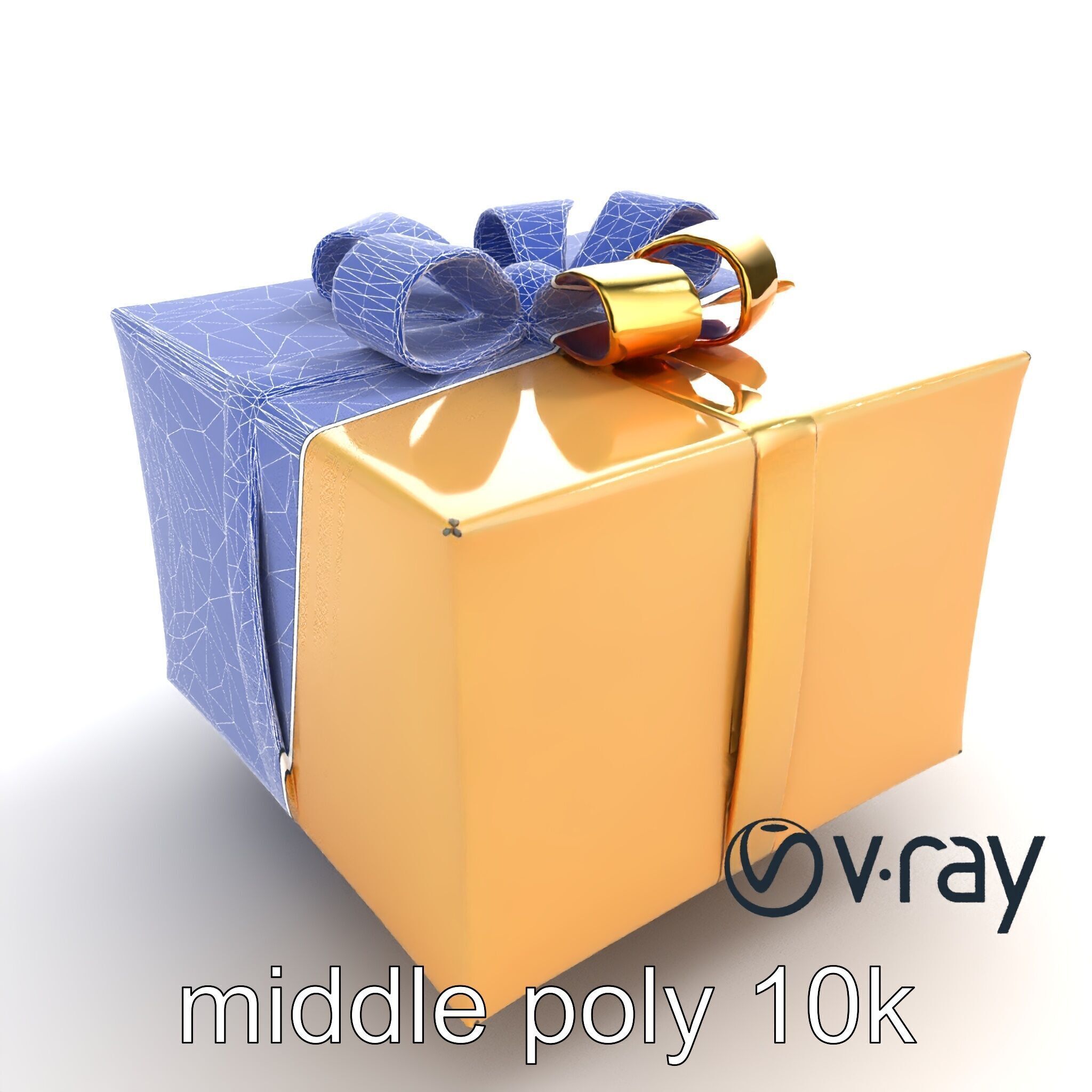 Festive Metallic Gift Box model pack Low-poly 3D model_50