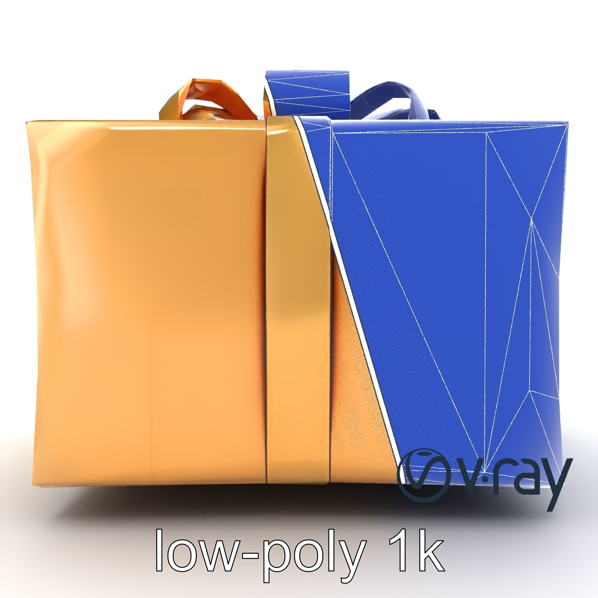 Festive Metallic Gift Box model pack Low-poly 3D model_47