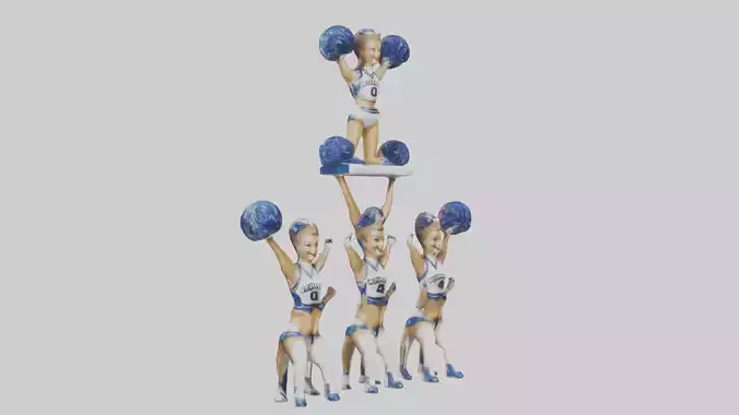 Cheerleader Pyramid statue model Low-poly 3D model