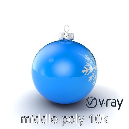 Blue Snowflake Ornament Reflective model pack Low-poly 3D model