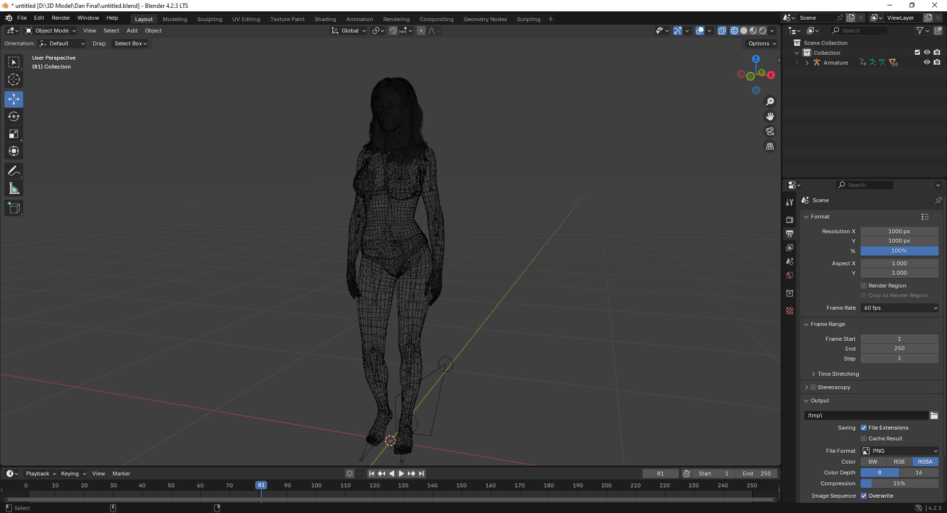 Polina - Female 3D Model Low-poly 3D model_6