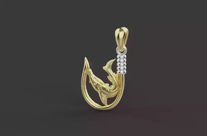 Fish Hook Pendant 66971 3D print model
