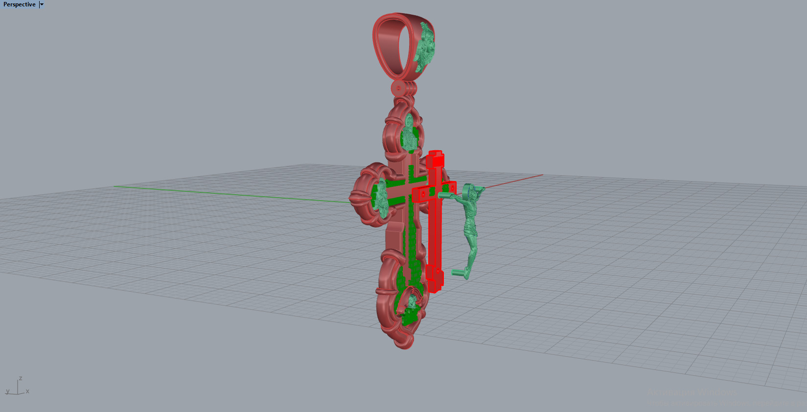 Cross Pendant 17082 3D print model_7