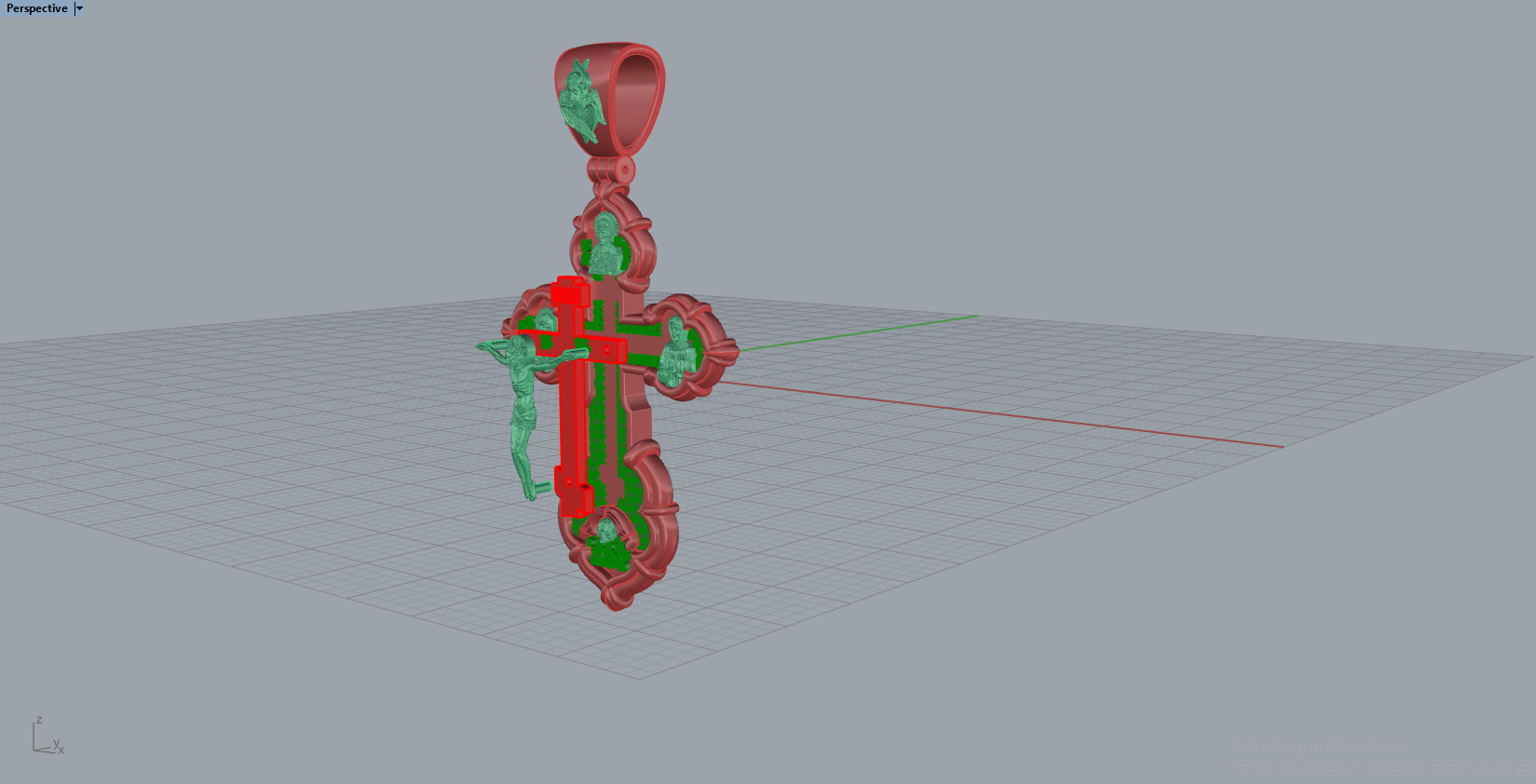 Cross Pendant 17082 3D print model_6
