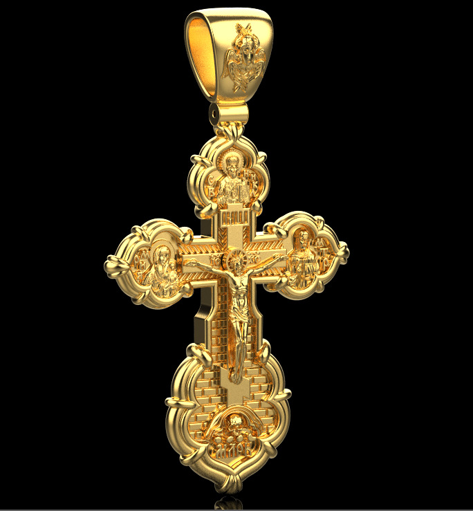 Cross Pendant 17082 3D print model_1