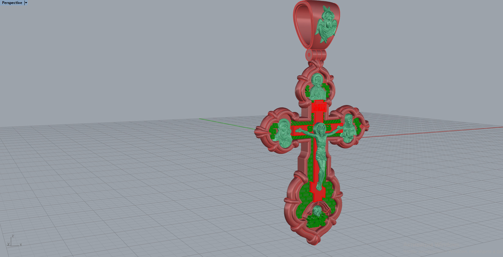Cross Pendant 17082 3D print model_5