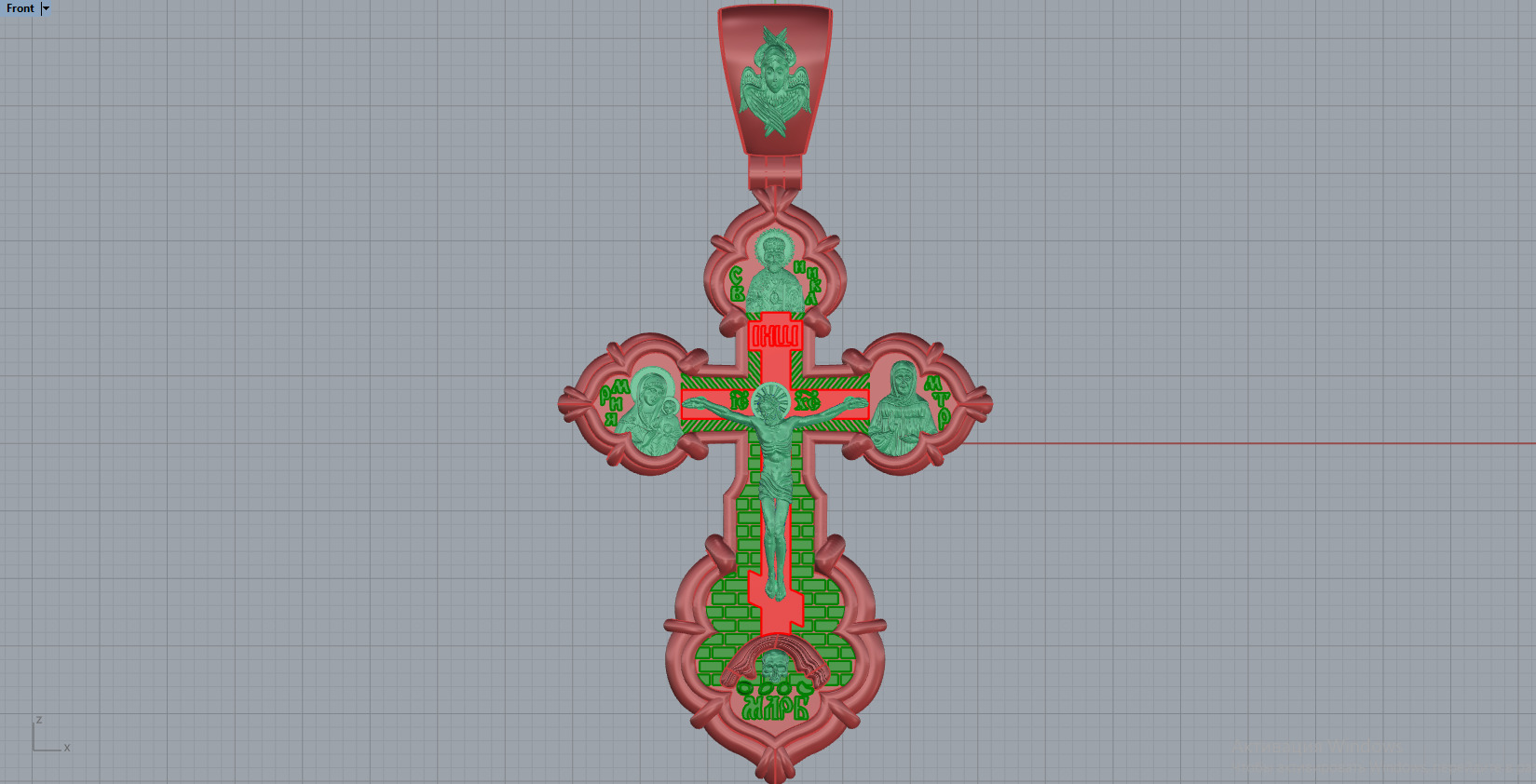 Cross Pendant 17082 3D print model_4