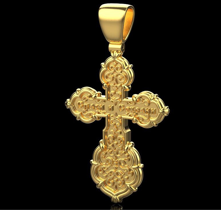 Cross Pendant 17082 3D print model_3