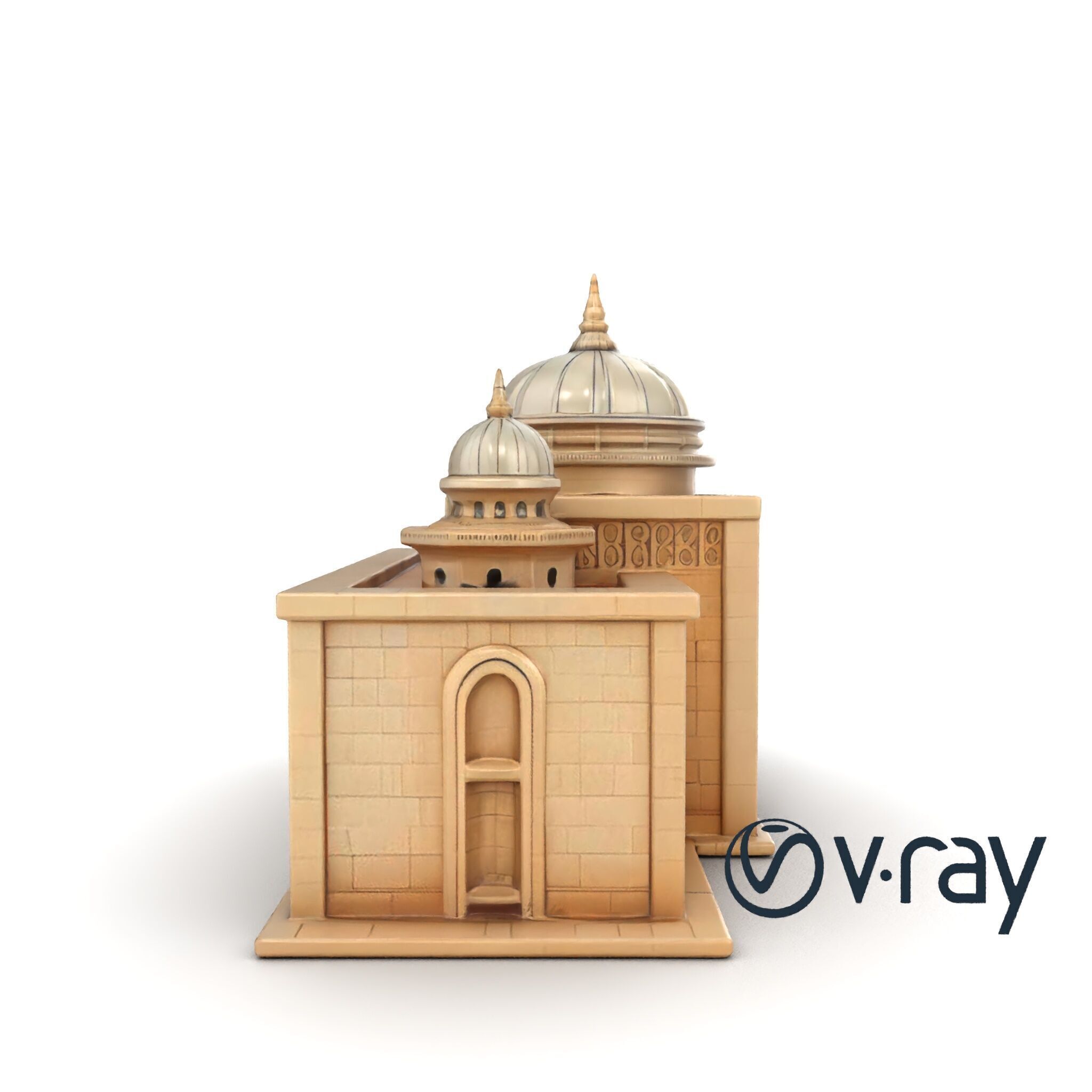 Grand Mosque Architecture Stone Surface Model Pack Low-poly 3D model_24