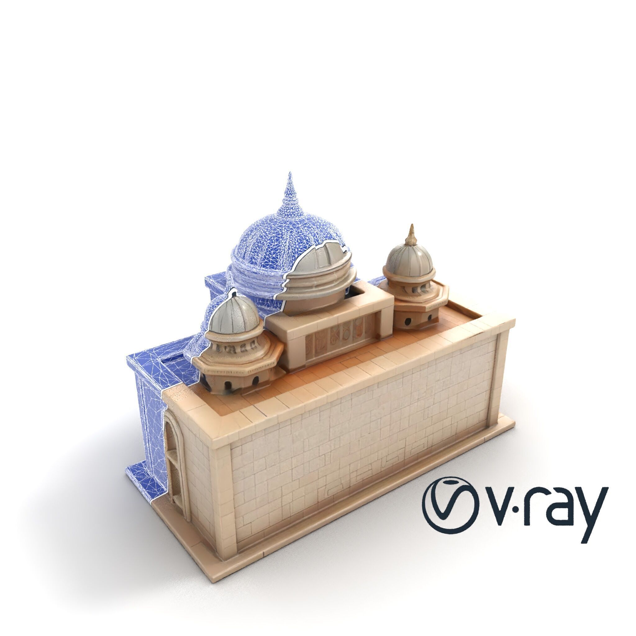 Grand Mosque Architecture Stone Surface Model Pack Low-poly 3D model_19