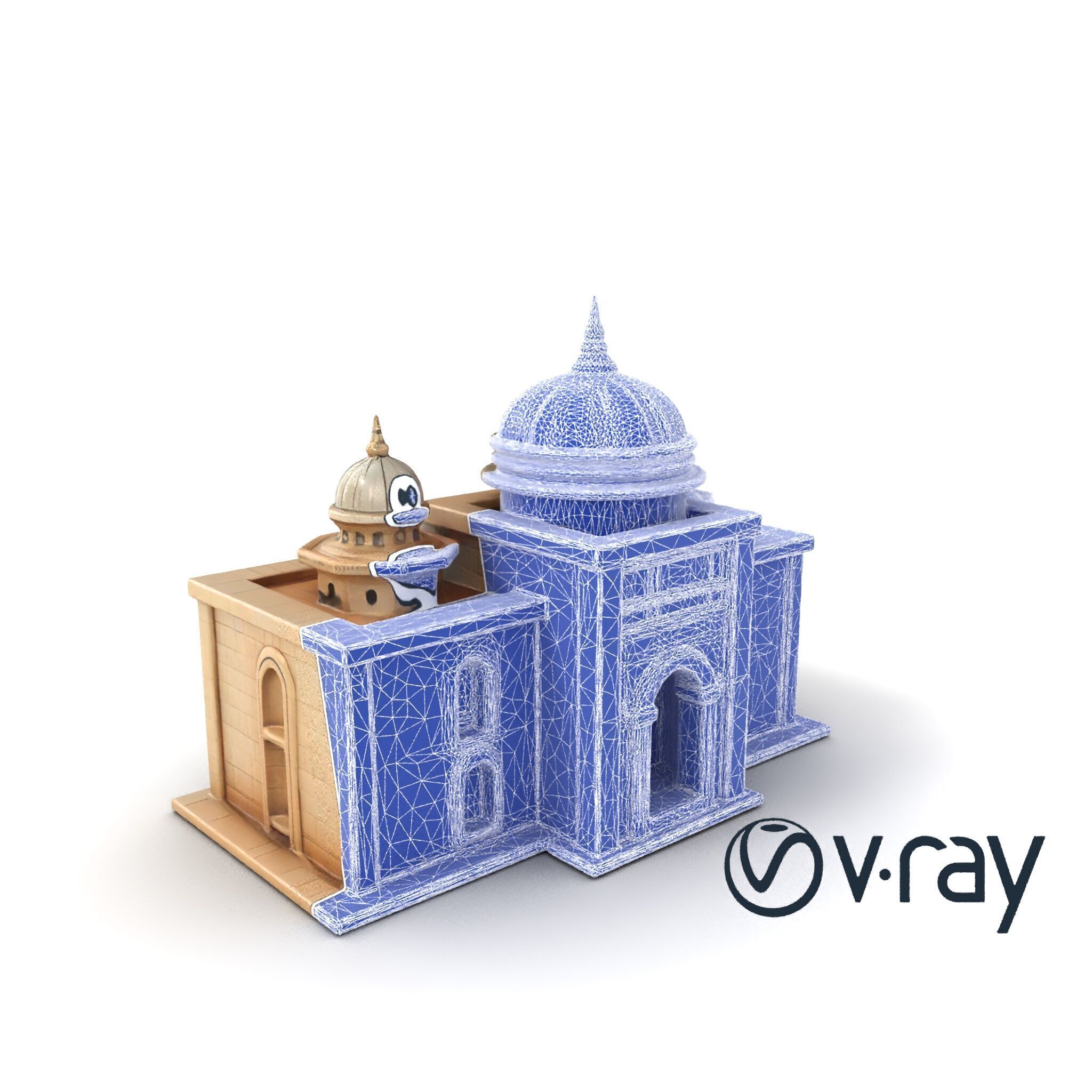 Grand Mosque Architecture Stone Surface Model Pack Low-poly 3D model_9