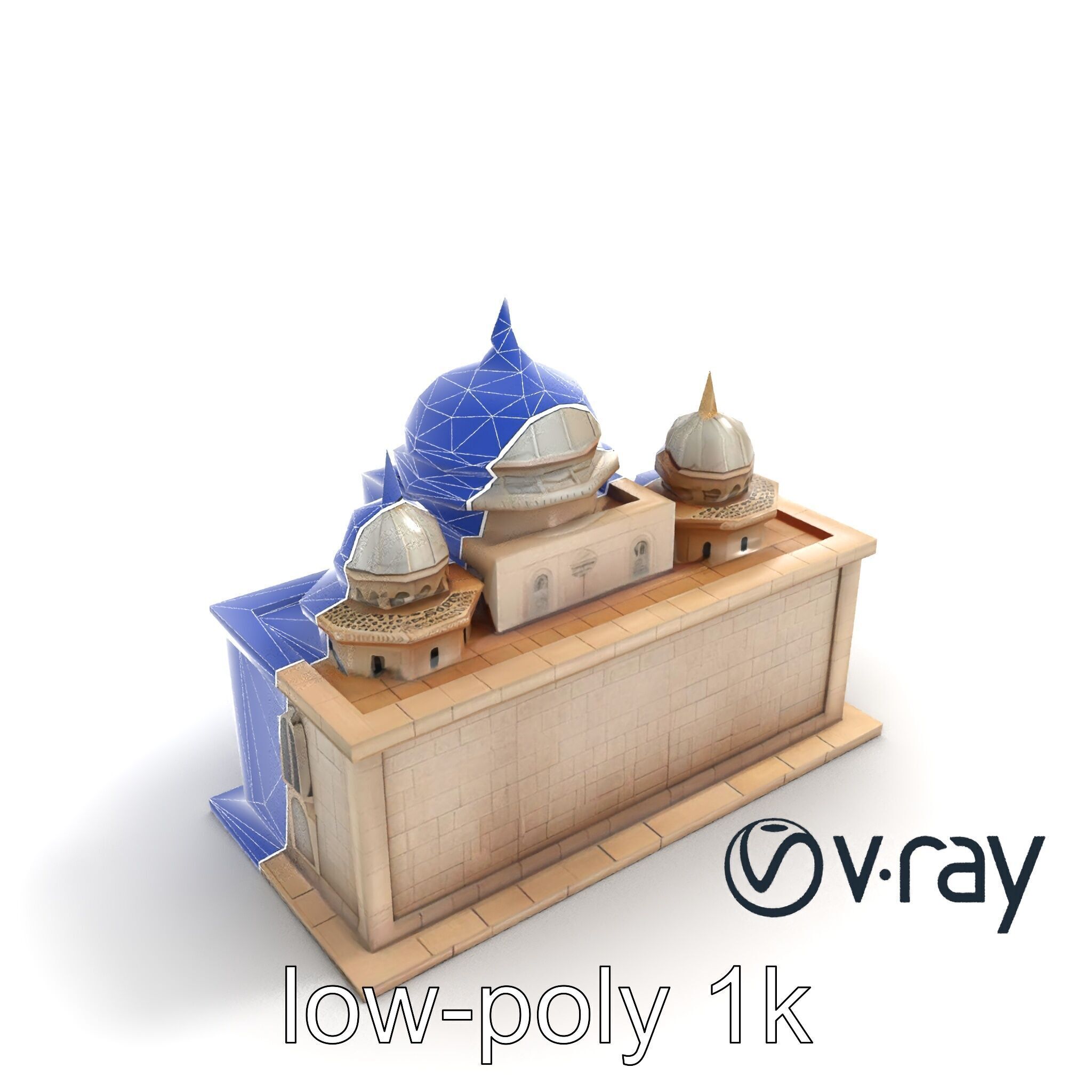 Grand Mosque Architecture Stone Surface Model Pack Low-poly 3D model_15