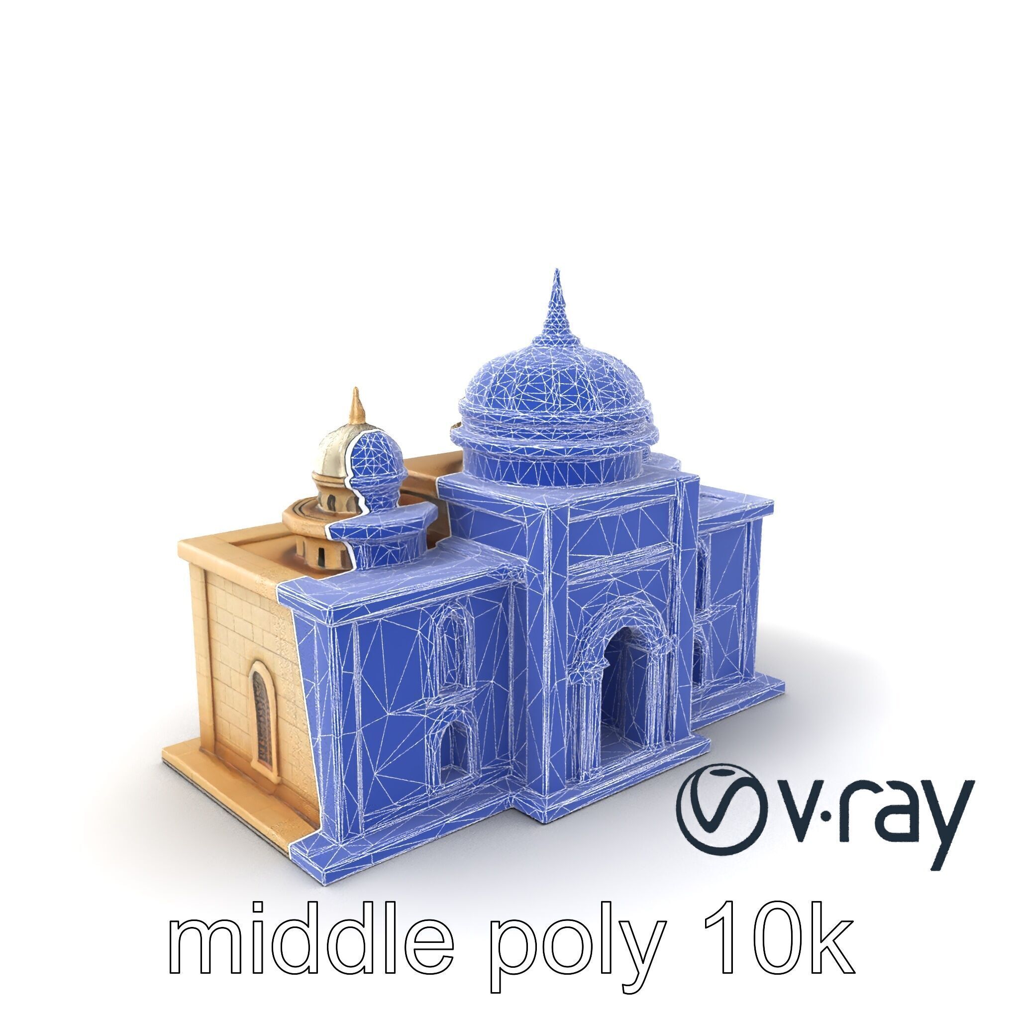 Grand Mosque Architecture Stone Surface Model Pack Low-poly 3D model_11