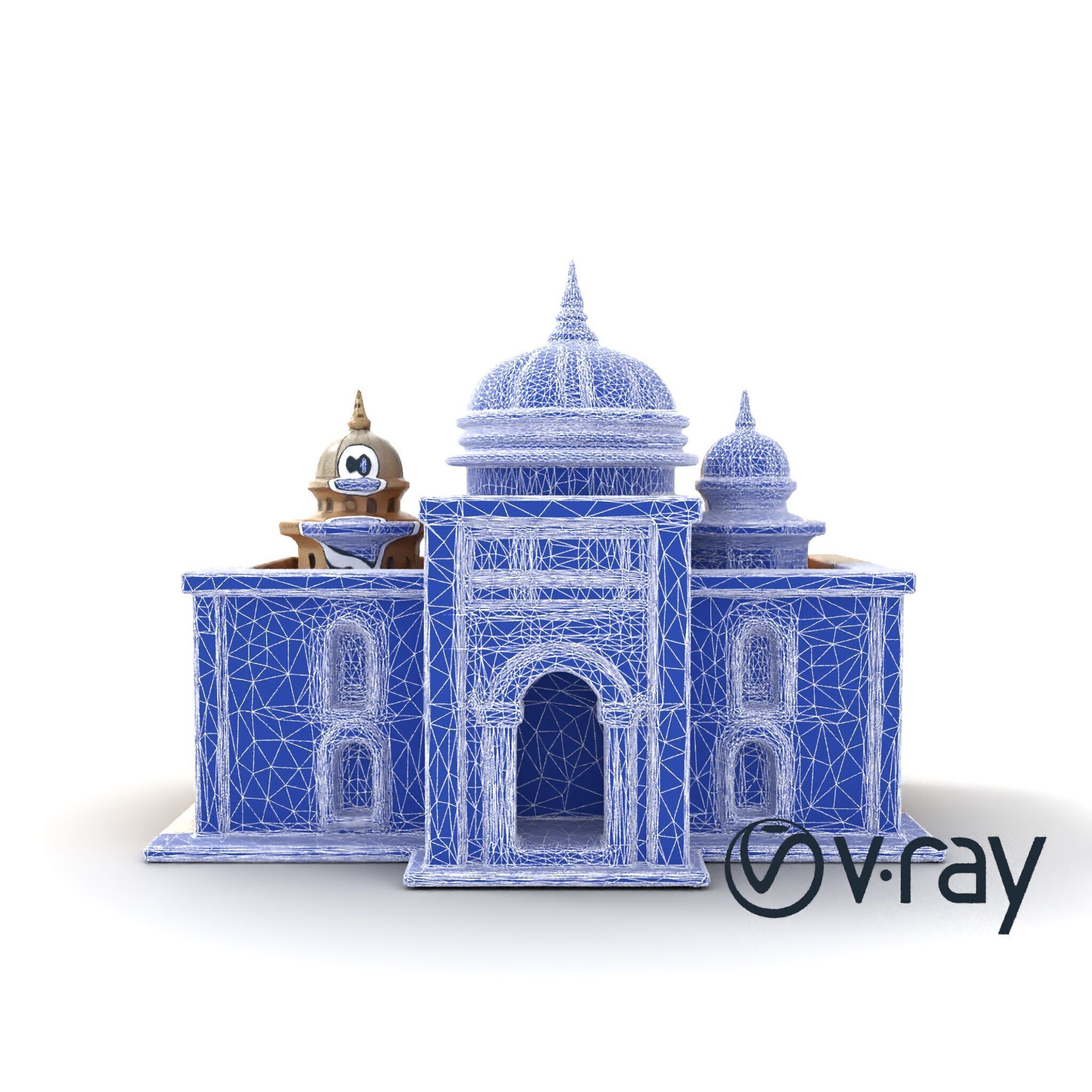Grand Mosque Architecture Stone Surface Model Pack Low-poly 3D model_30