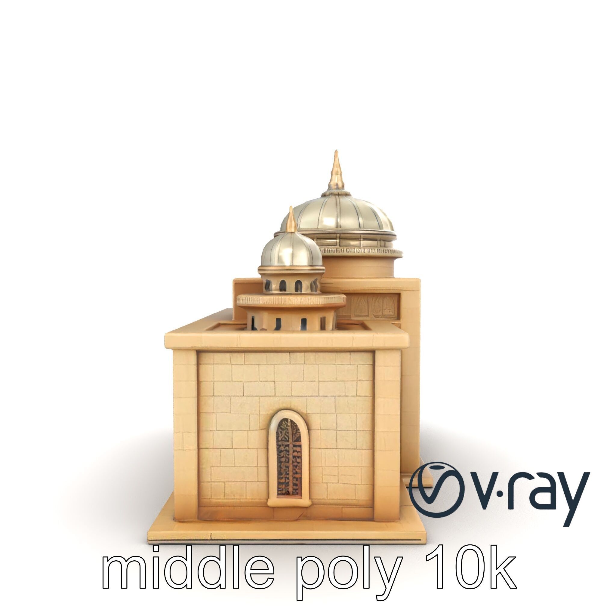 Grand Mosque Architecture Stone Surface Model Pack Low-poly 3D model_12