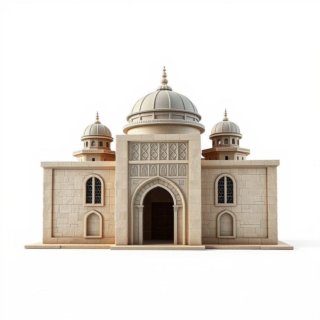 Grand Mosque Architecture Stone Surface Model Pack Low-poly 3D model_3
