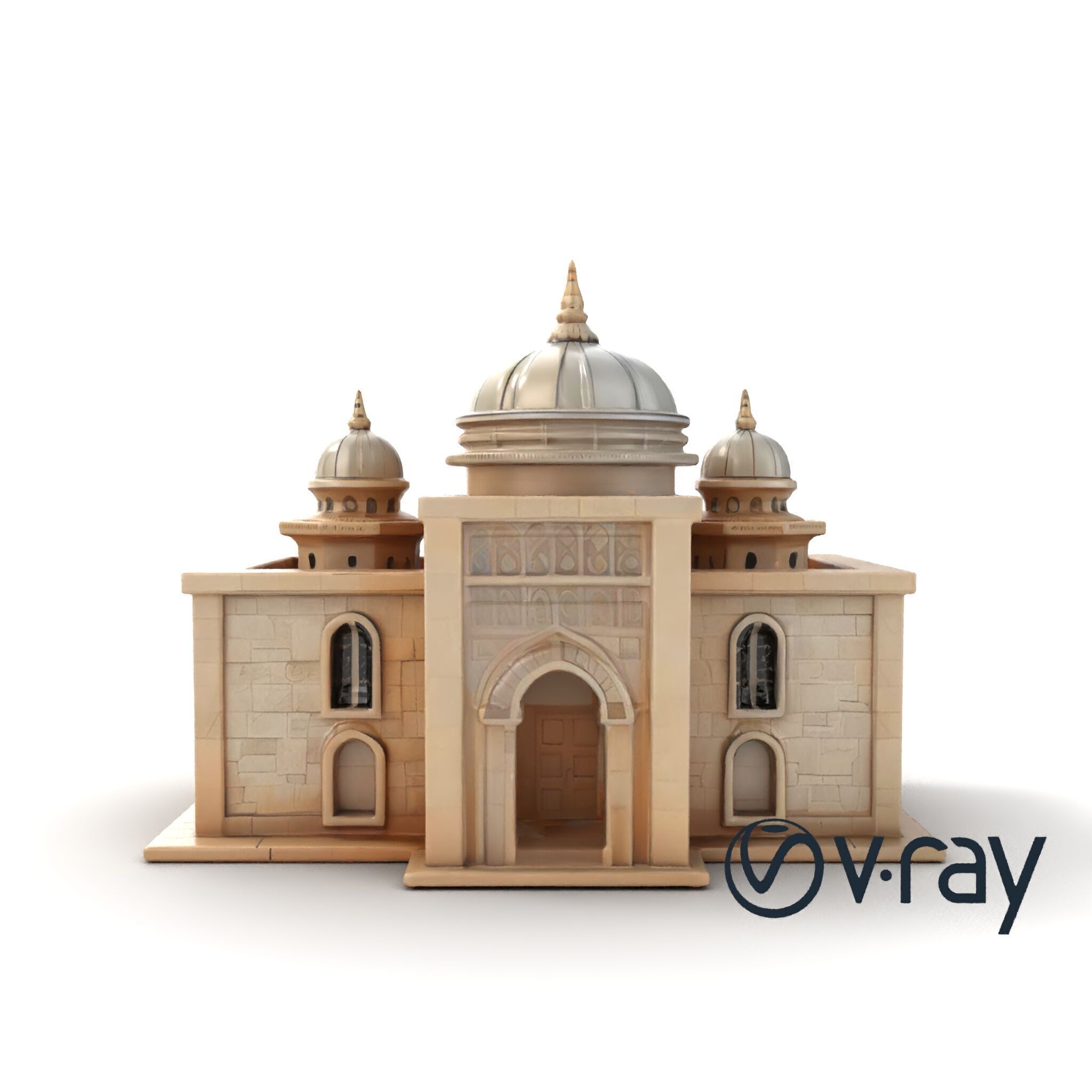 Grand Mosque Architecture Stone Surface Model Pack Low-poly 3D model_21